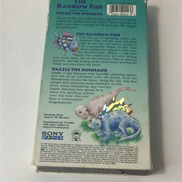 The Rainbow Fish Also Features Dazzle The Dinosaur Pre-Owned VHS Tape - Picture 2 of 7
